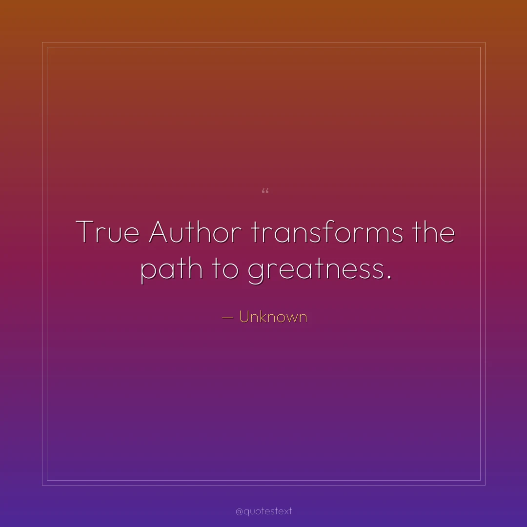 True Author transforms the path to greatness.